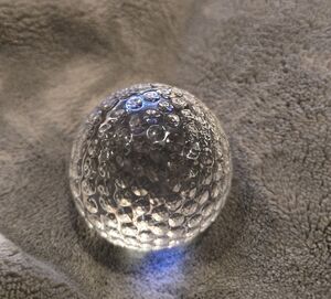 Orrefors Kostaboda Crystal Golf Ball Paperweight Glass Sphere Fred Meyer Pro-am